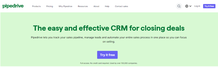 Pipedrive screenshot