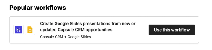 a screen that says popular workflows on it