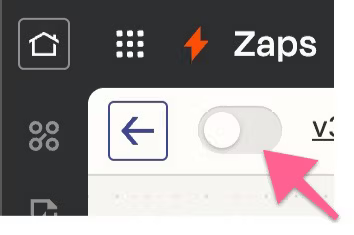 toggle highlighted to turn on a zap