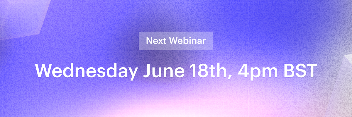 Una imagen decorativa destaca el próximo seminario web para clientes de Capsule CRM, que se celebrará el miércoles 18 de junio de 2025 a las 16:00 (hora BST).