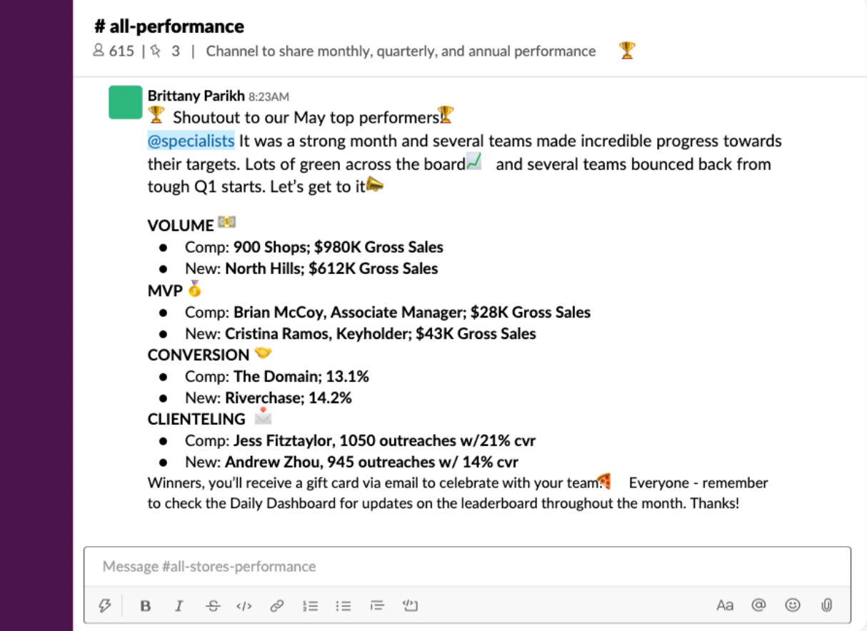 Slack screenshot