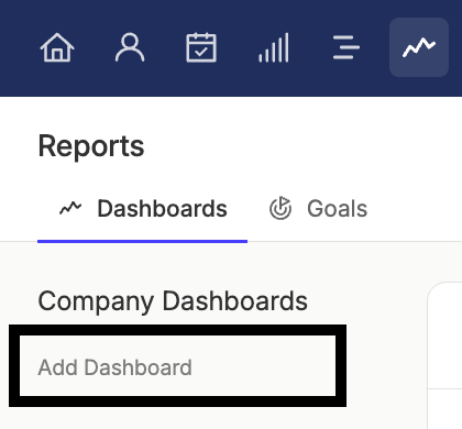 add button highlighted for custom dashboard