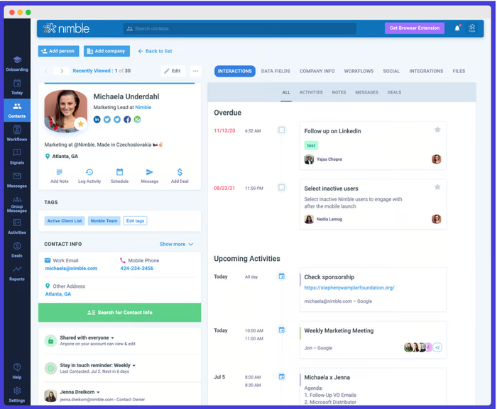 michaela underdahl is a marketing lead at nimble