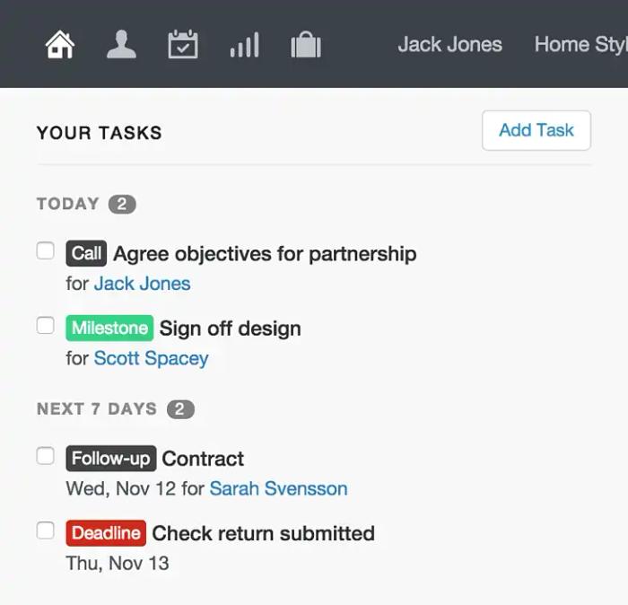 a screenshot of a web page showing a list of tasks .