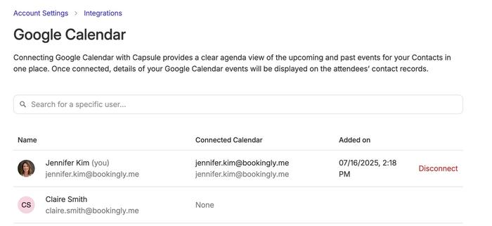 Overview of connected calendars
