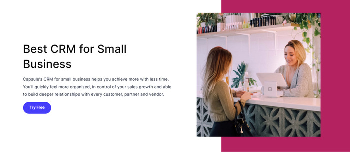 Capsule CRM for small businesses.