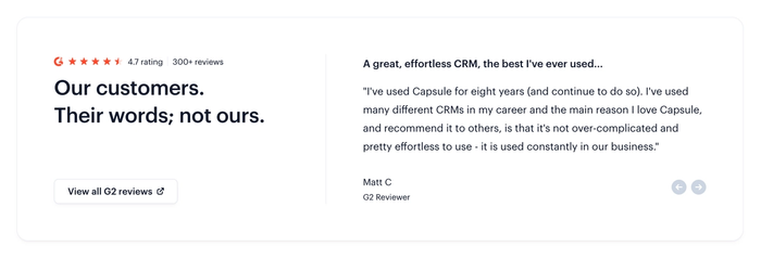 Capsule CRM reviews