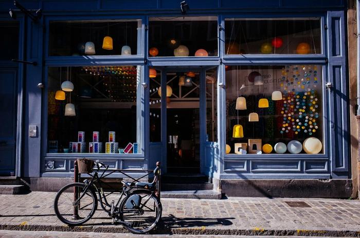 Bicycle outside a shop