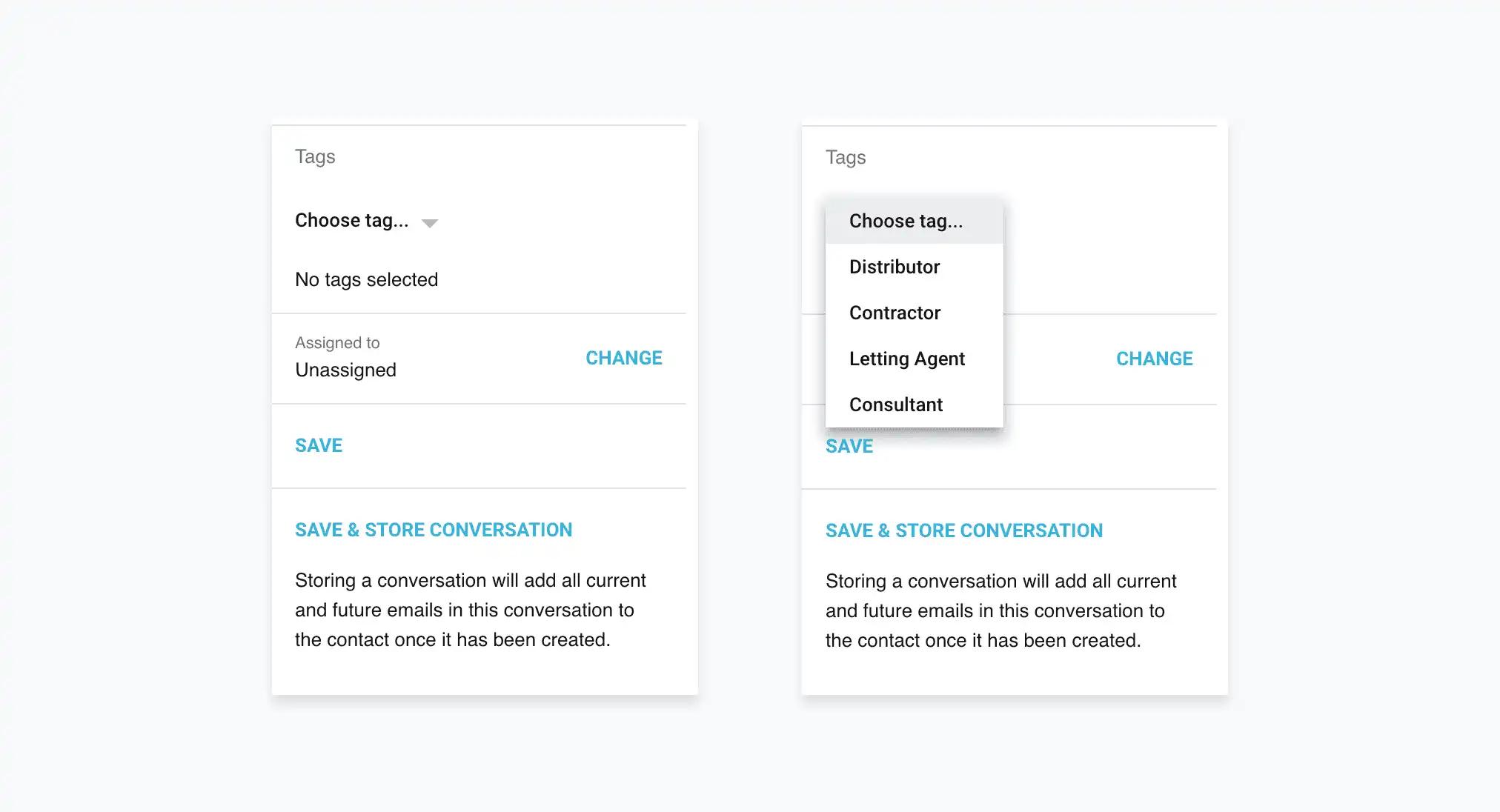 una captura de pantalla de un sitio web que muestra cómo guardar y almacenar conversaciones.
