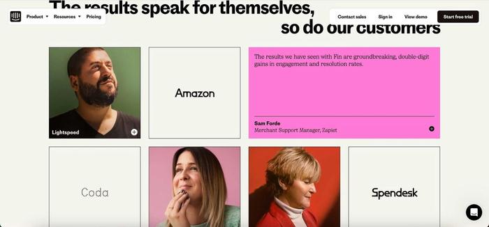 A website that says "the results speak for themselves , so do our customers."