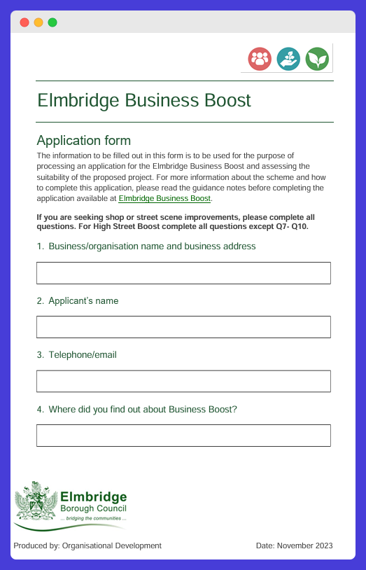 Elmbridge business boost grants.