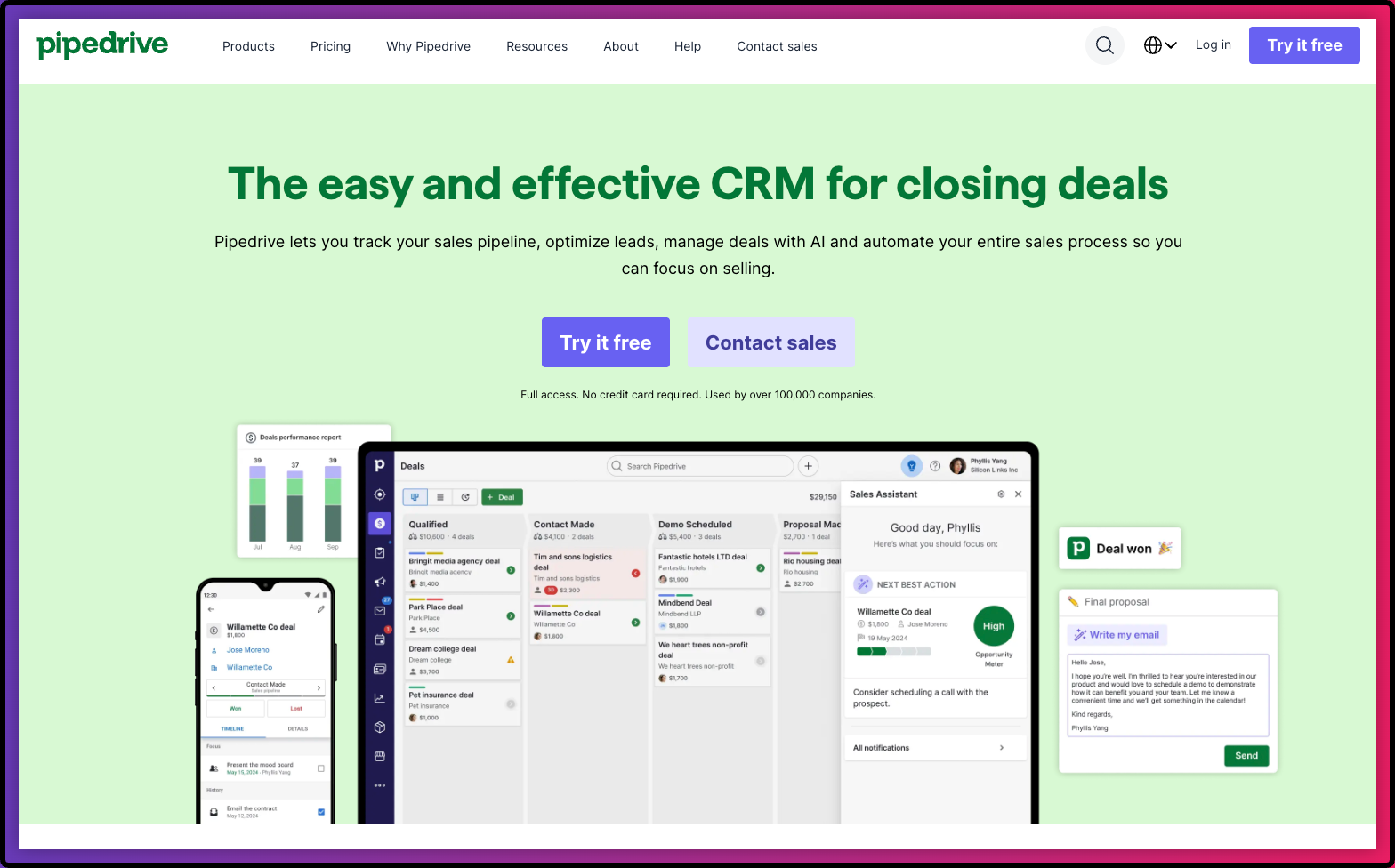 Pipedrive website.
