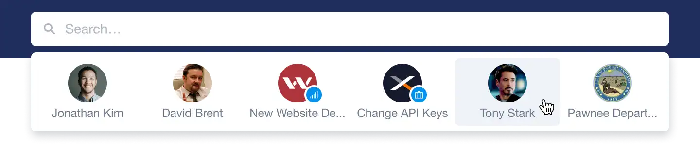 A search bar in Capsule CRM.