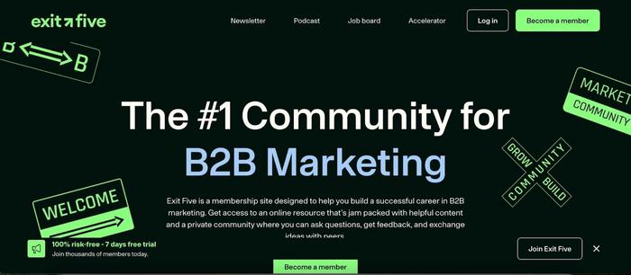exit five community for b2b marketing