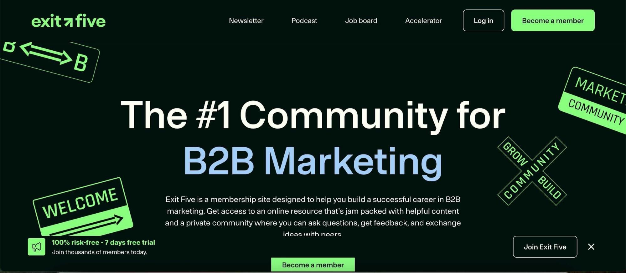 exit five community for b2b marketing