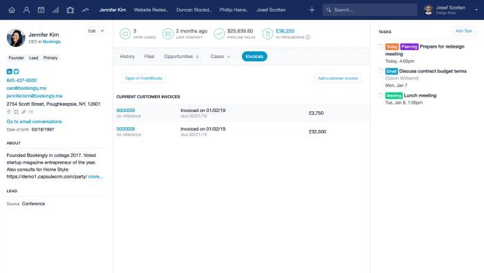 A screenview showing Freshbook