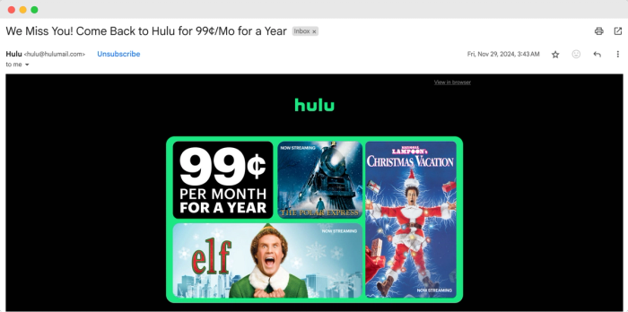 An example of re-engagement email.