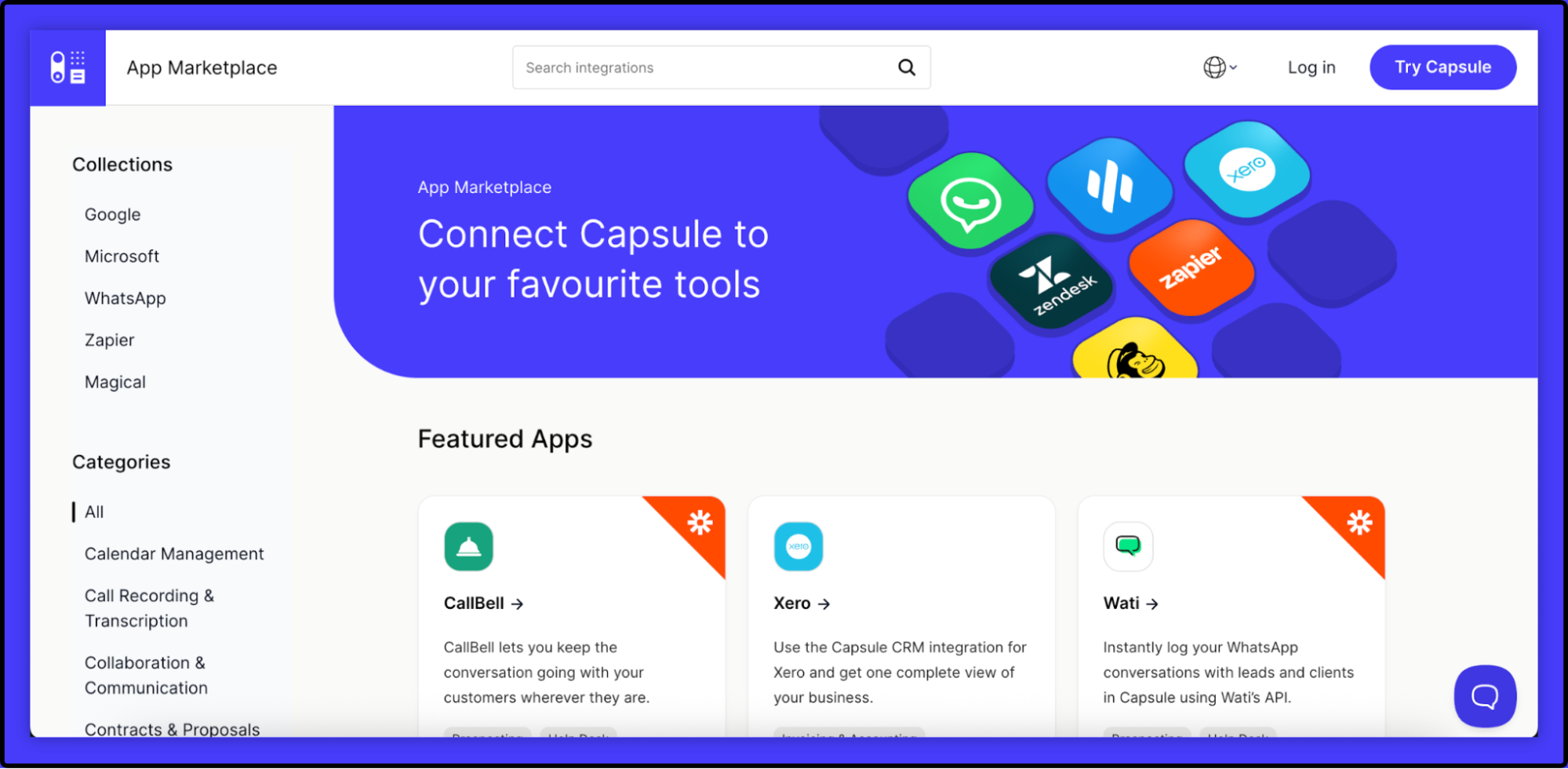 O site do marketplace de aplicativos.