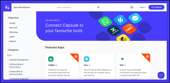 The app marketplace website.
