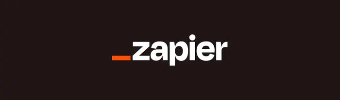 Zapier logo on a black background.