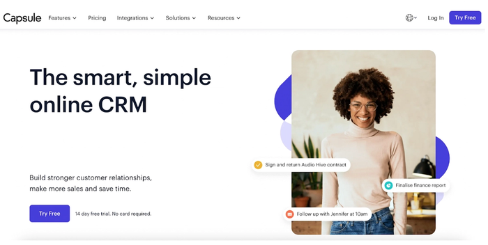 The capsule website homepage