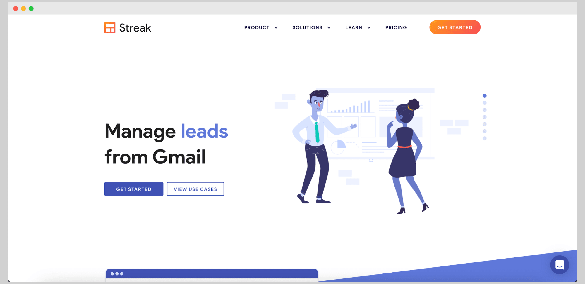 Streak CRM home page.
