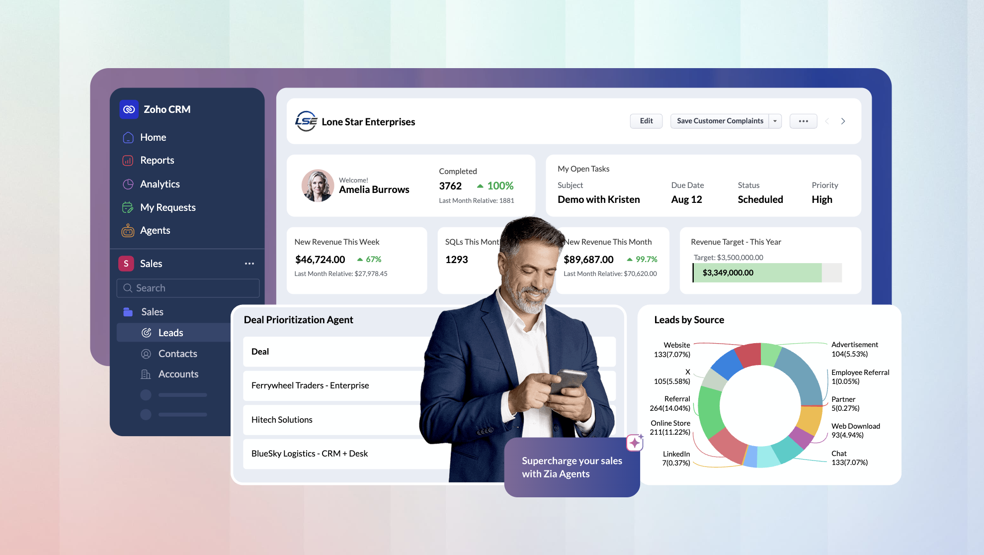 zoho crm homepage