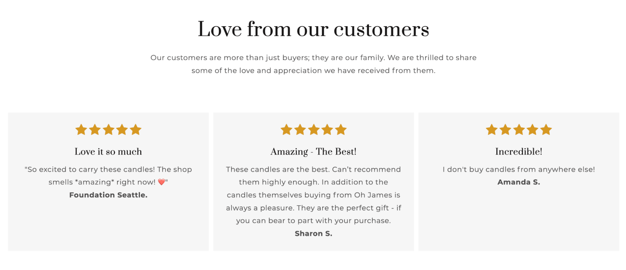 Customers' reviews.