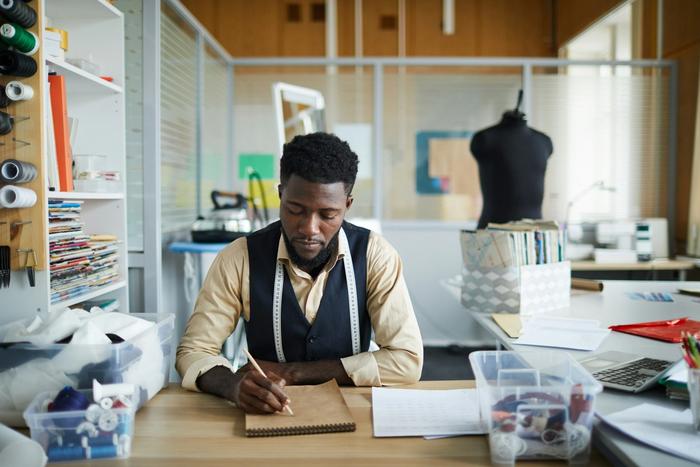 a tailor in a workshop