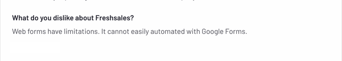 G2 review reads "Web Forms have limitations. It cannot be easily automated with Google Formns"