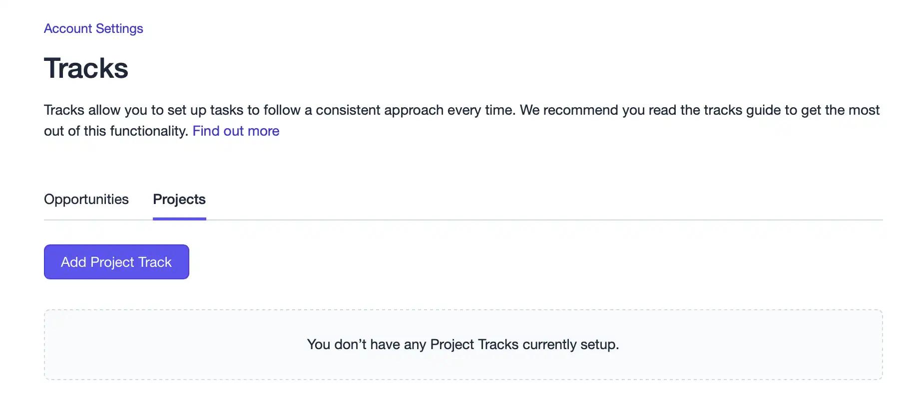 Projects tab view.