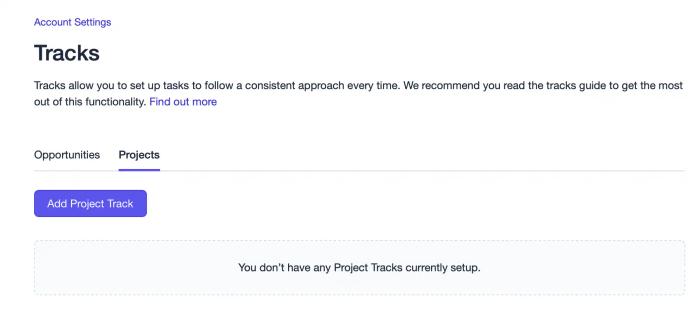 Projects tab view.