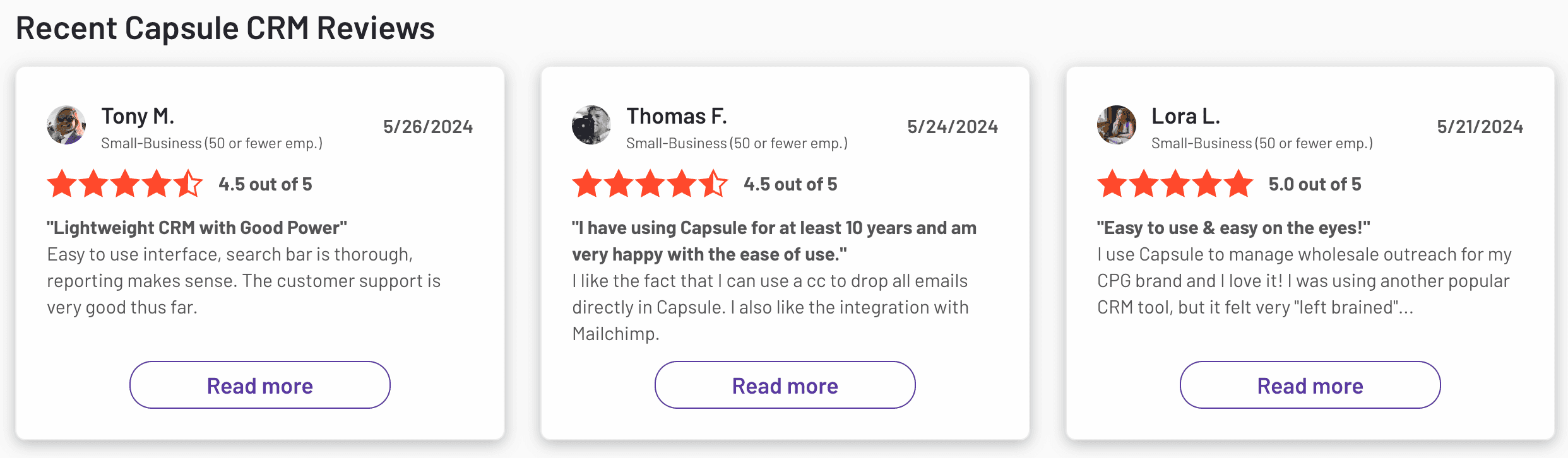 Reviews of Capsule CRM on G2