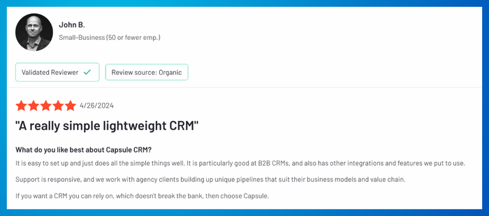 Uma avaliação do Capsule CRM.