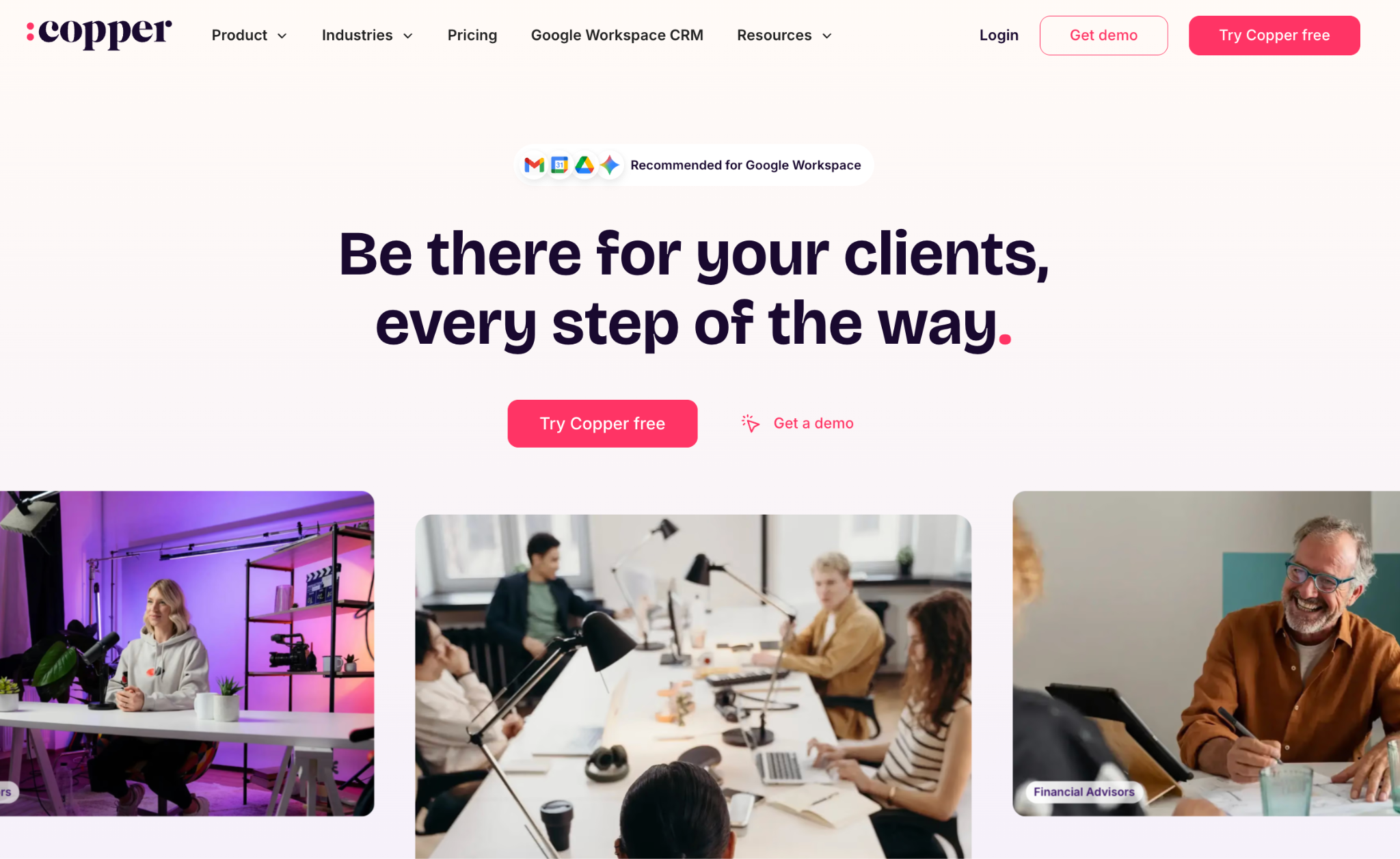 copper crm homepage