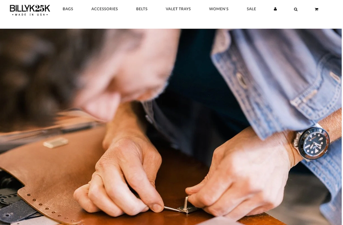 A screenshot of the website homepage for Billy Kirk