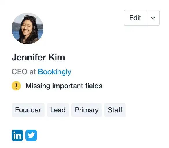 a screenshot of jennifer kim 's profile on bookingly .