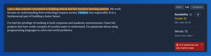 a screenshot of a text that says " i am a data scientist committed to building ethical and fair machine learning systems "