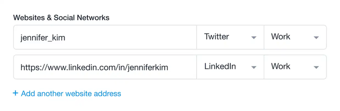 a screenshot of a website that says websites & social networks