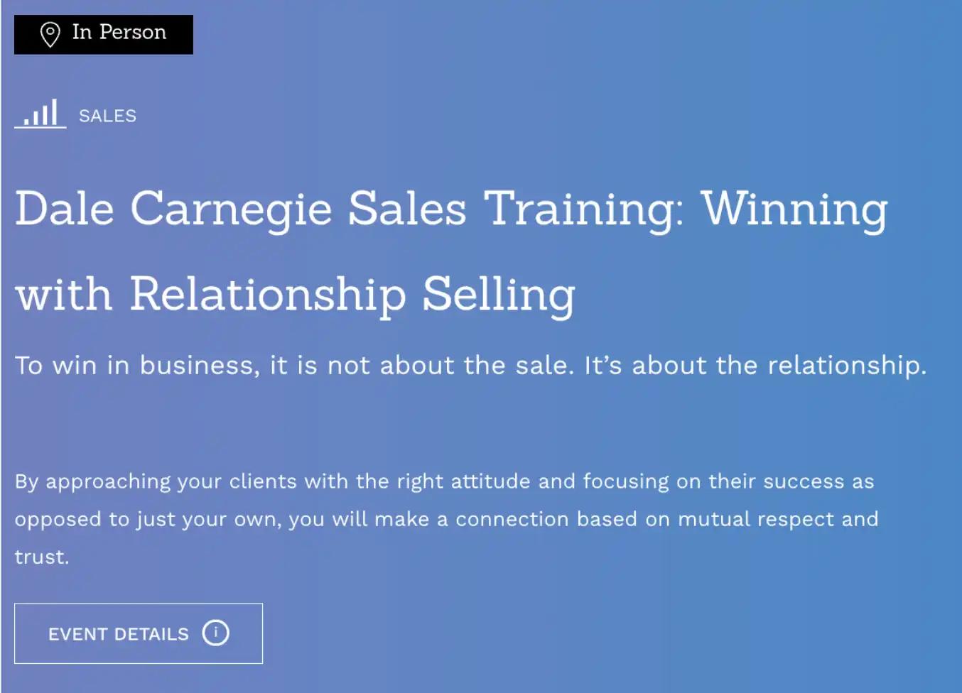 sales training Dale Carnegie