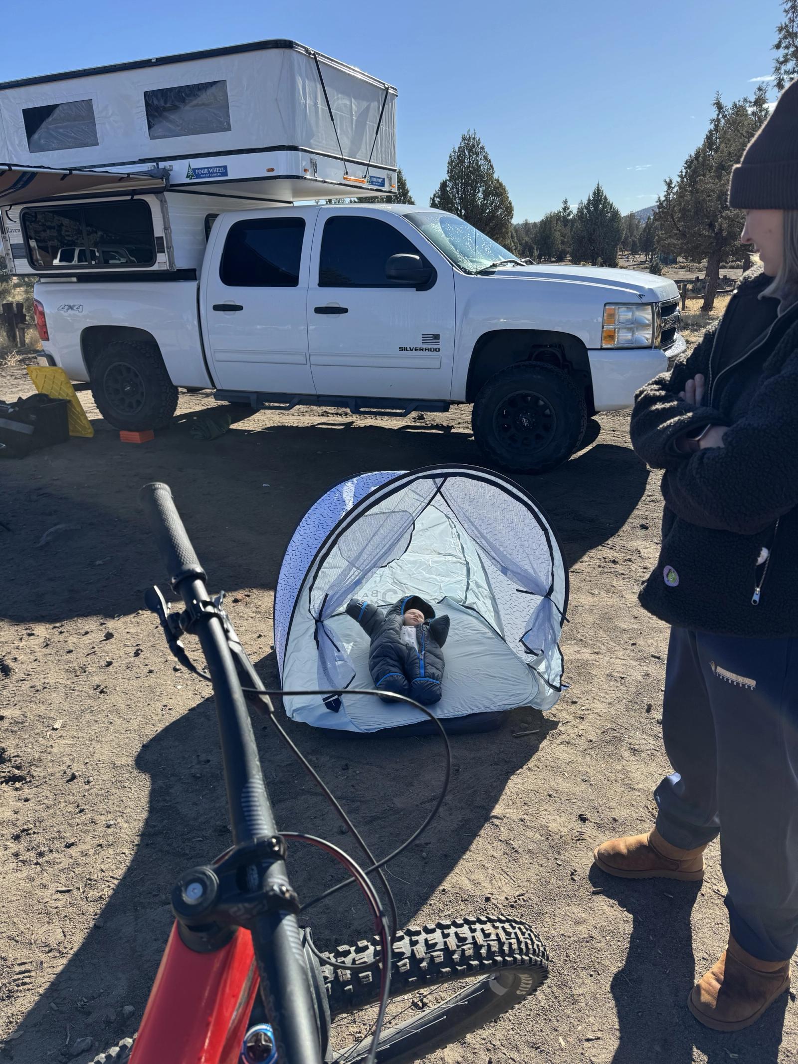 Family camping and mountain biking in Central Oregon