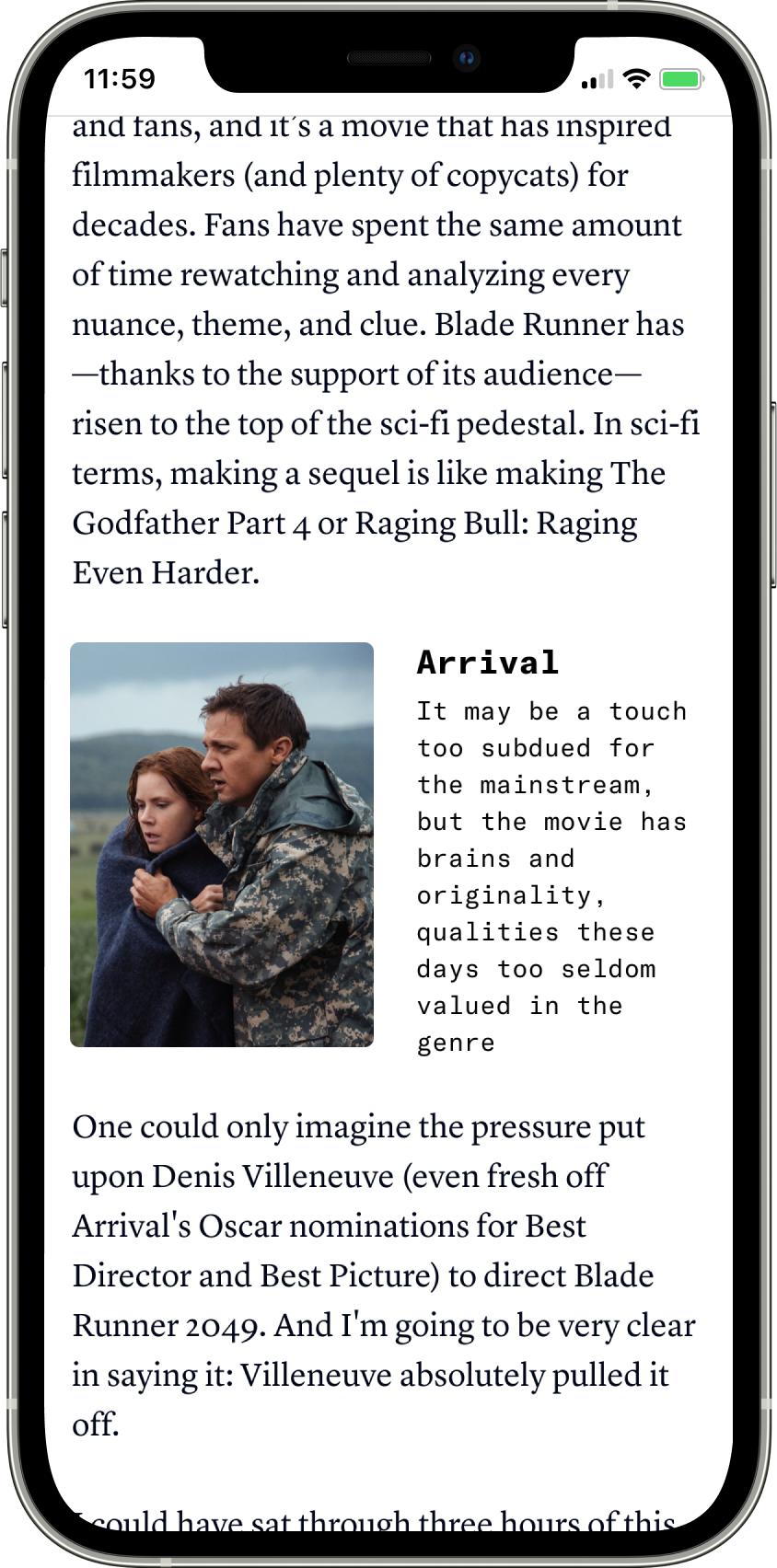 Mobile Article Page