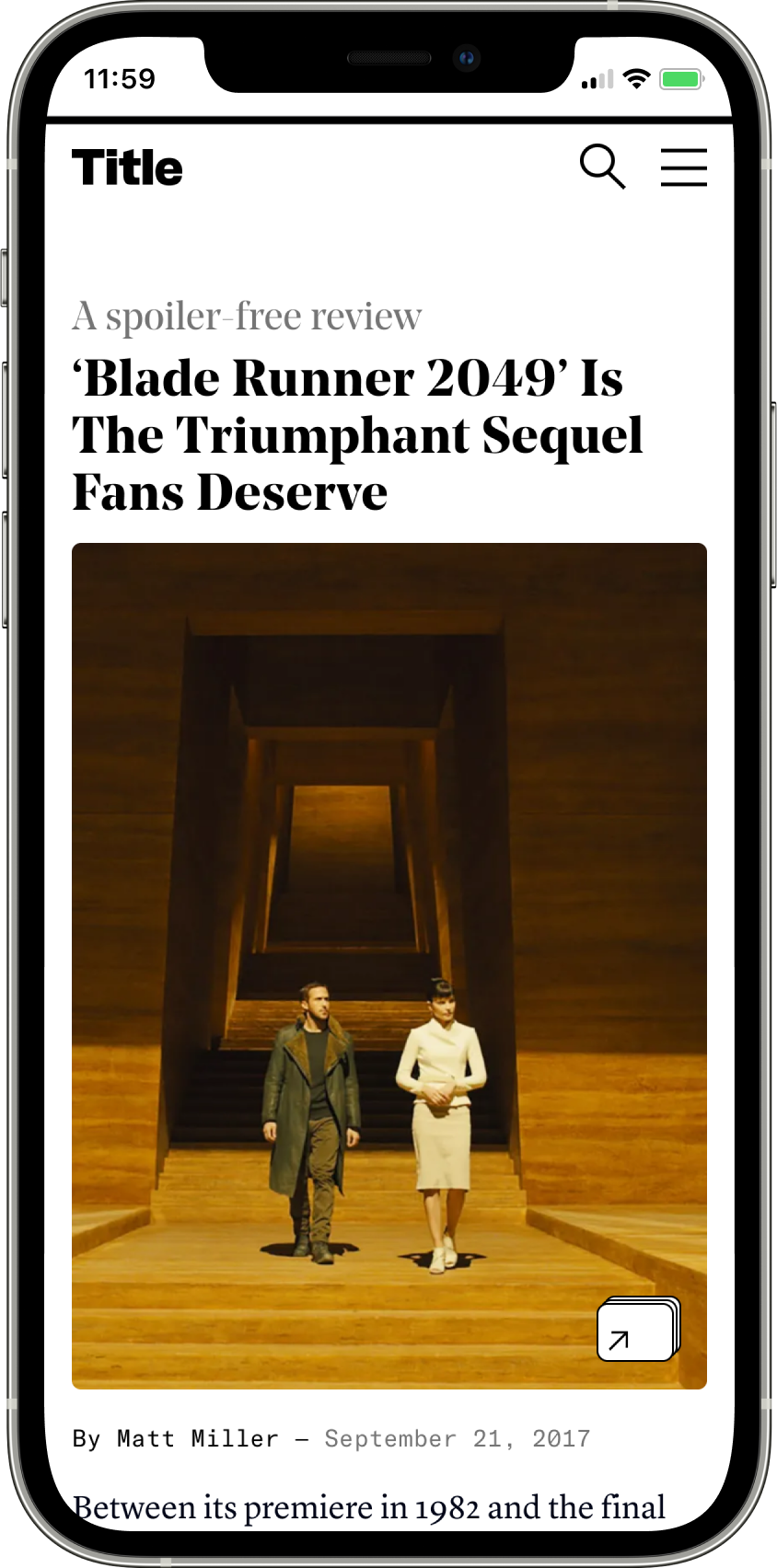 Mobile Article Page