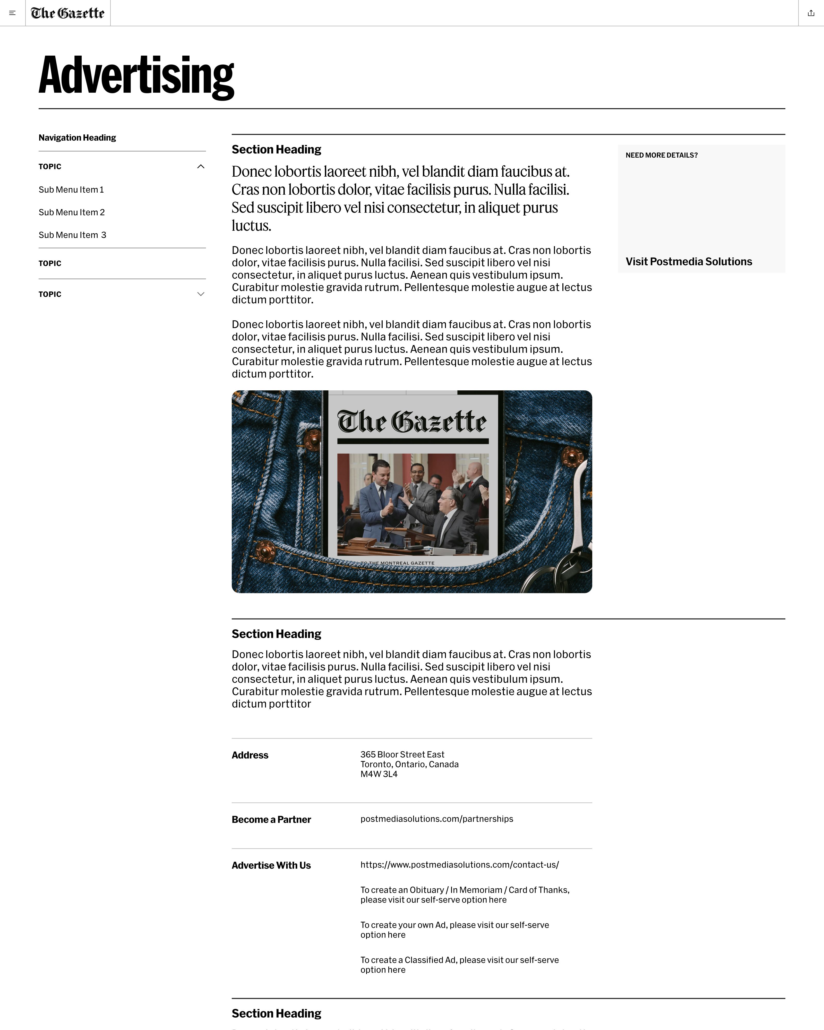 Utility pages