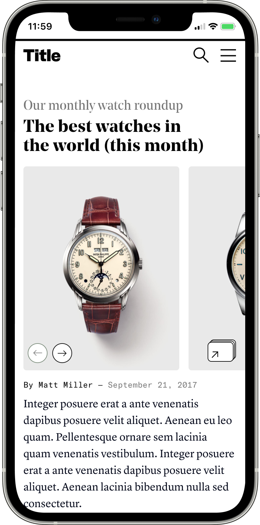 Mobile Article Page