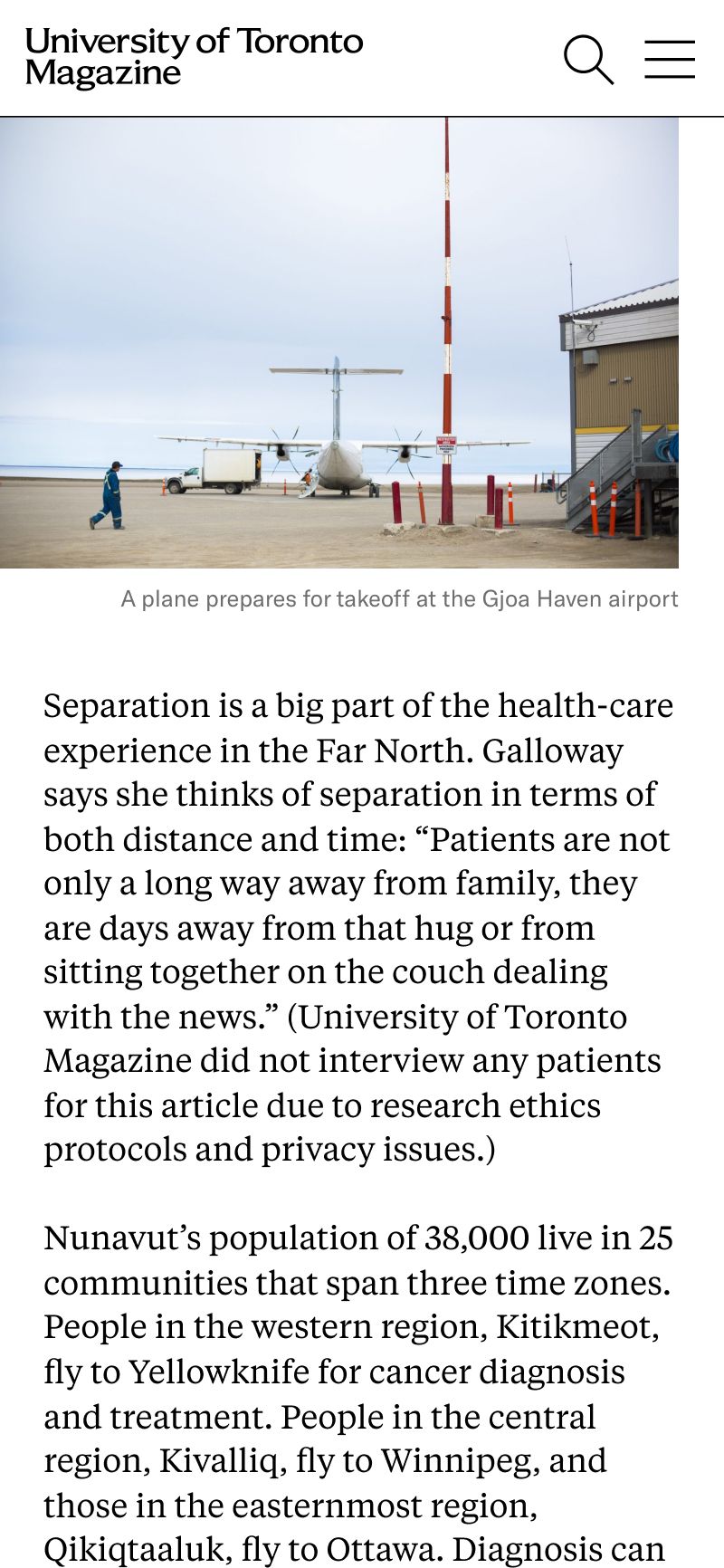 Mobile Article Page