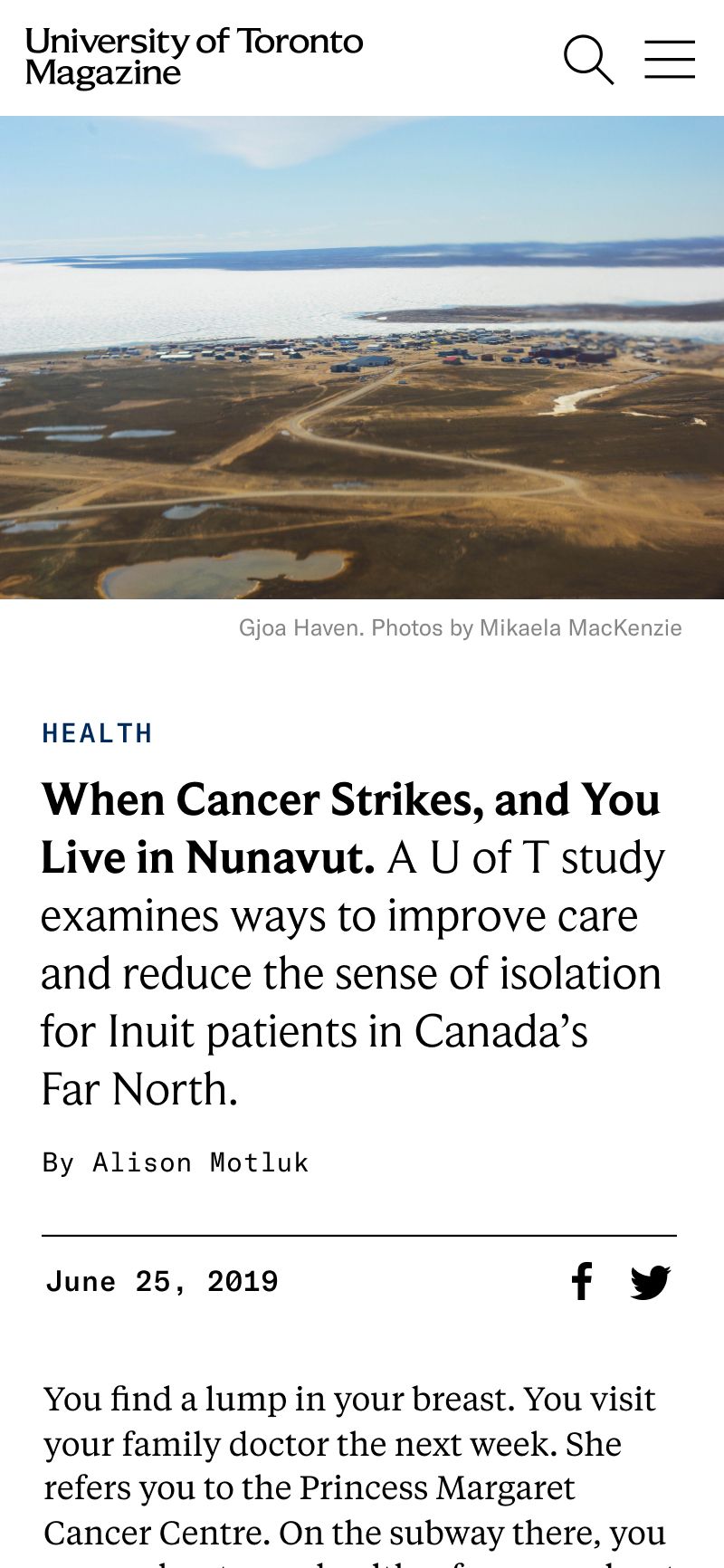 Mobile Article Page