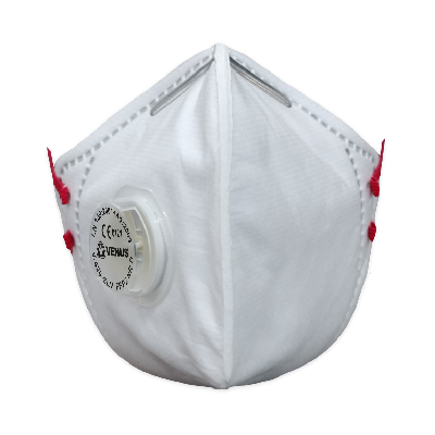 Venus V-420 SLV FFP2 Fold Flat Respirator with Valve – EN 149:2009 — Image 1