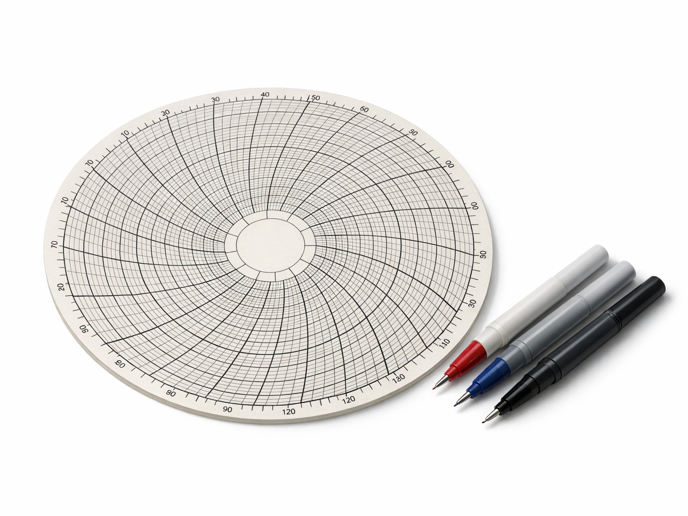 Circular Recorder Chart & Pens