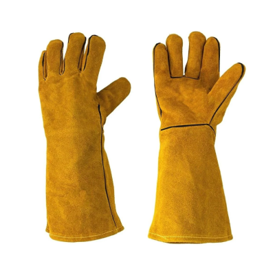 Leather Welding Gloves 16” – Heat & Spark Resistant — Image 1